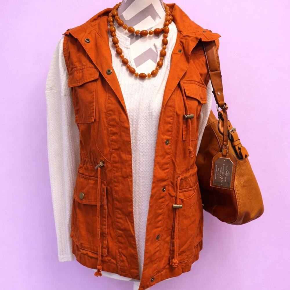 Rust orange utility vest